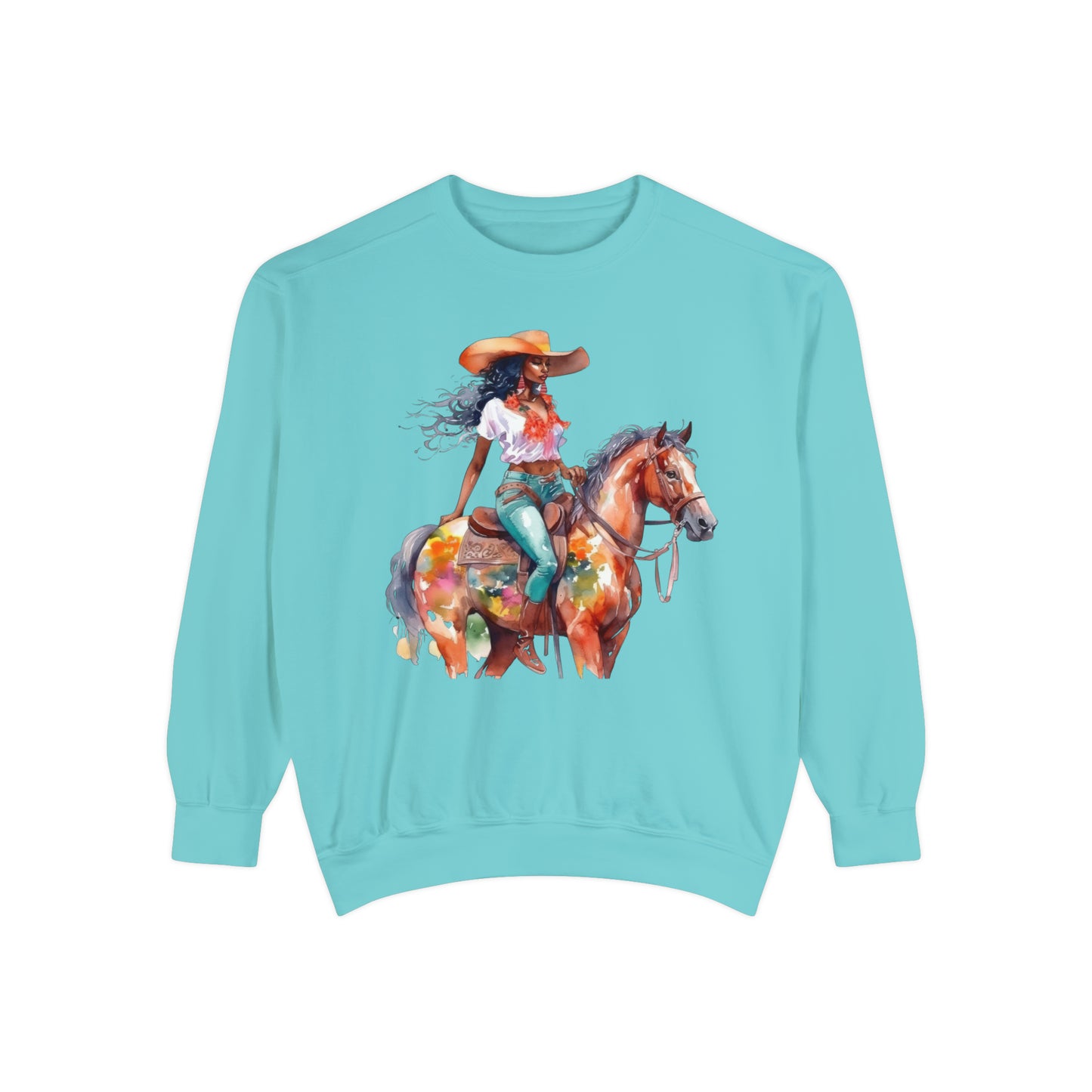 Comfort Colors Unisex Black Cowgirl Sweatshirt