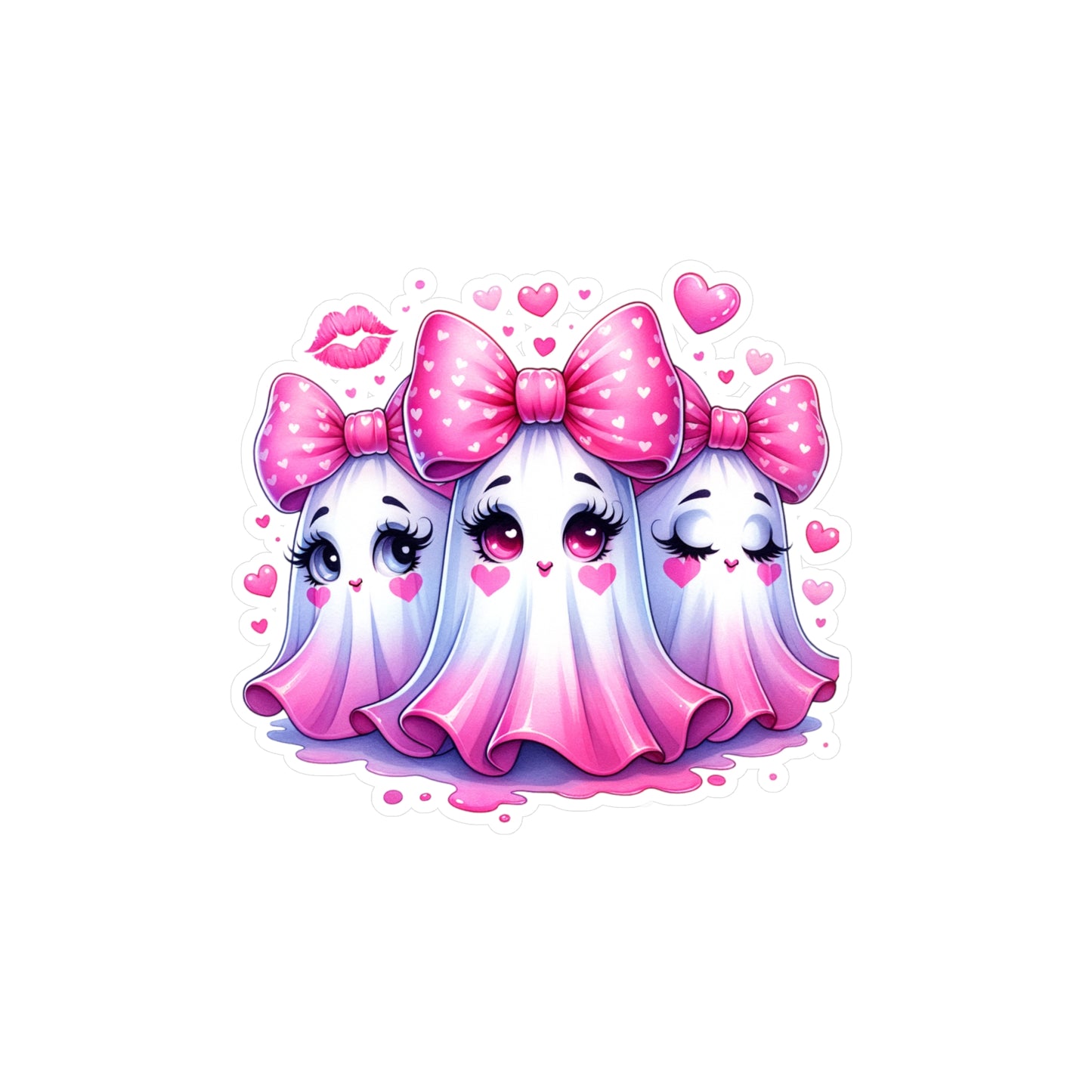 Pink Ghost Kiss-Cut Vinyl Decals