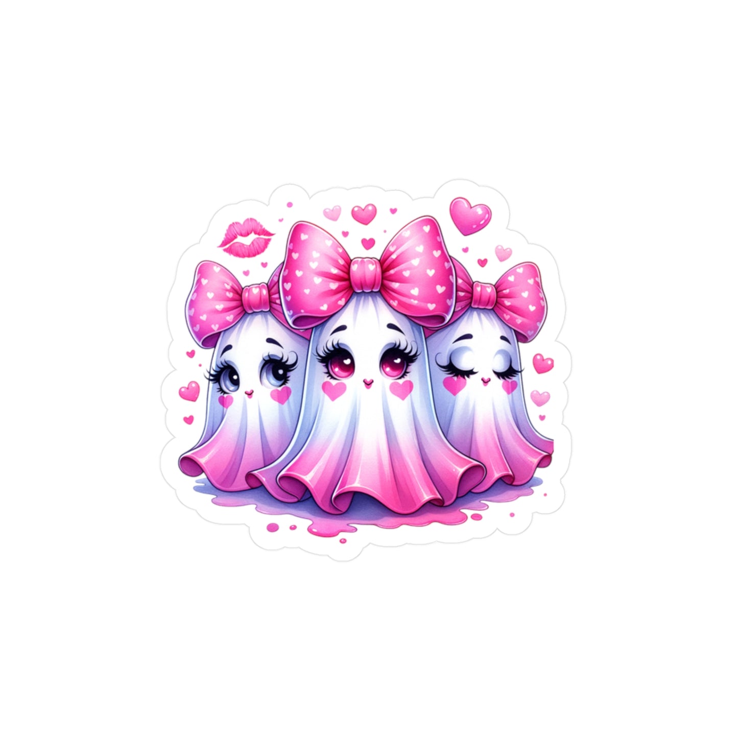Pink Ghost Kiss-Cut Vinyl Decals