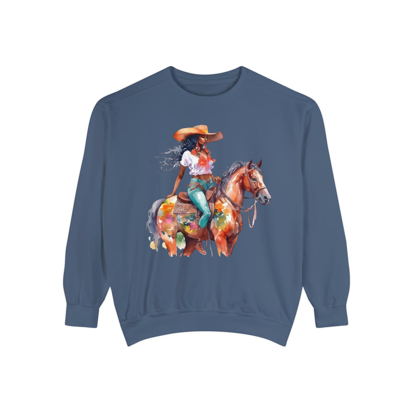 Comfort Colors Unisex Black Cowgirl Sweatshirt