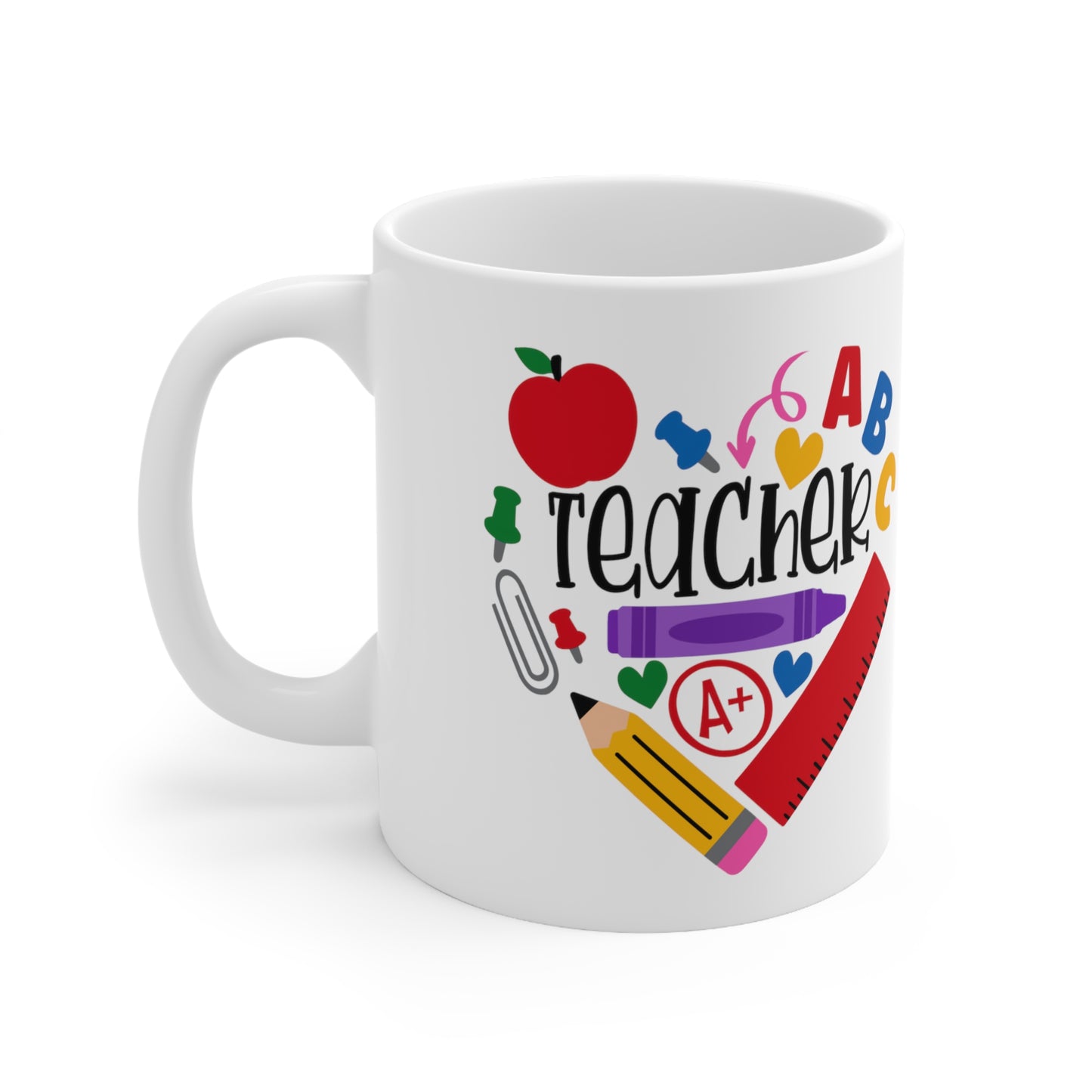 Teacher Heart Ceramic Mug 11oz