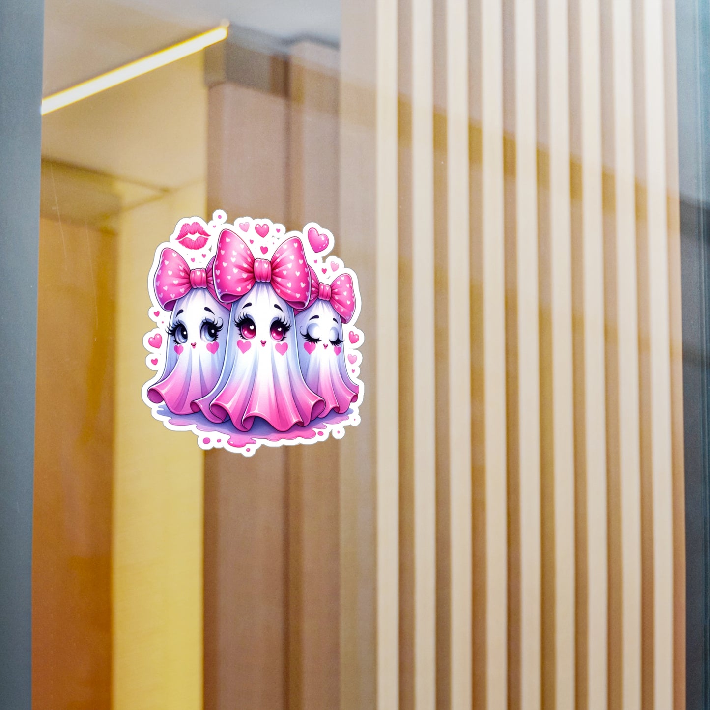 Pink Ghost Kiss-Cut Vinyl Decals
