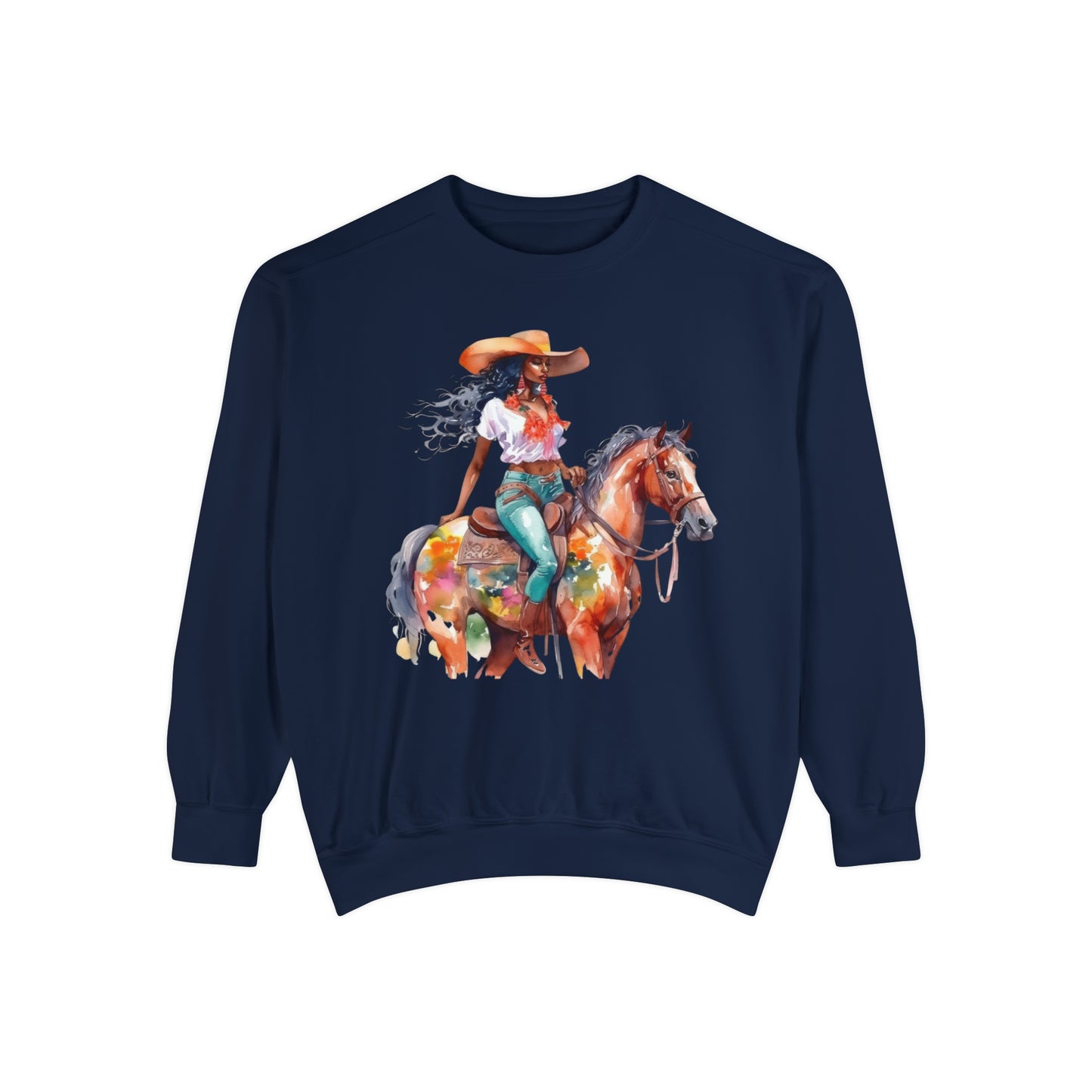 Comfort Colors Unisex Black Cowgirl Sweatshirt
