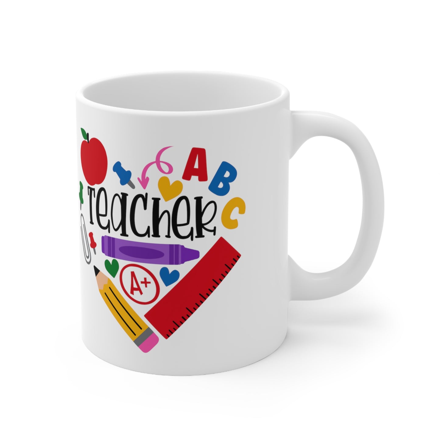 Teacher Heart Ceramic Mug 11oz
