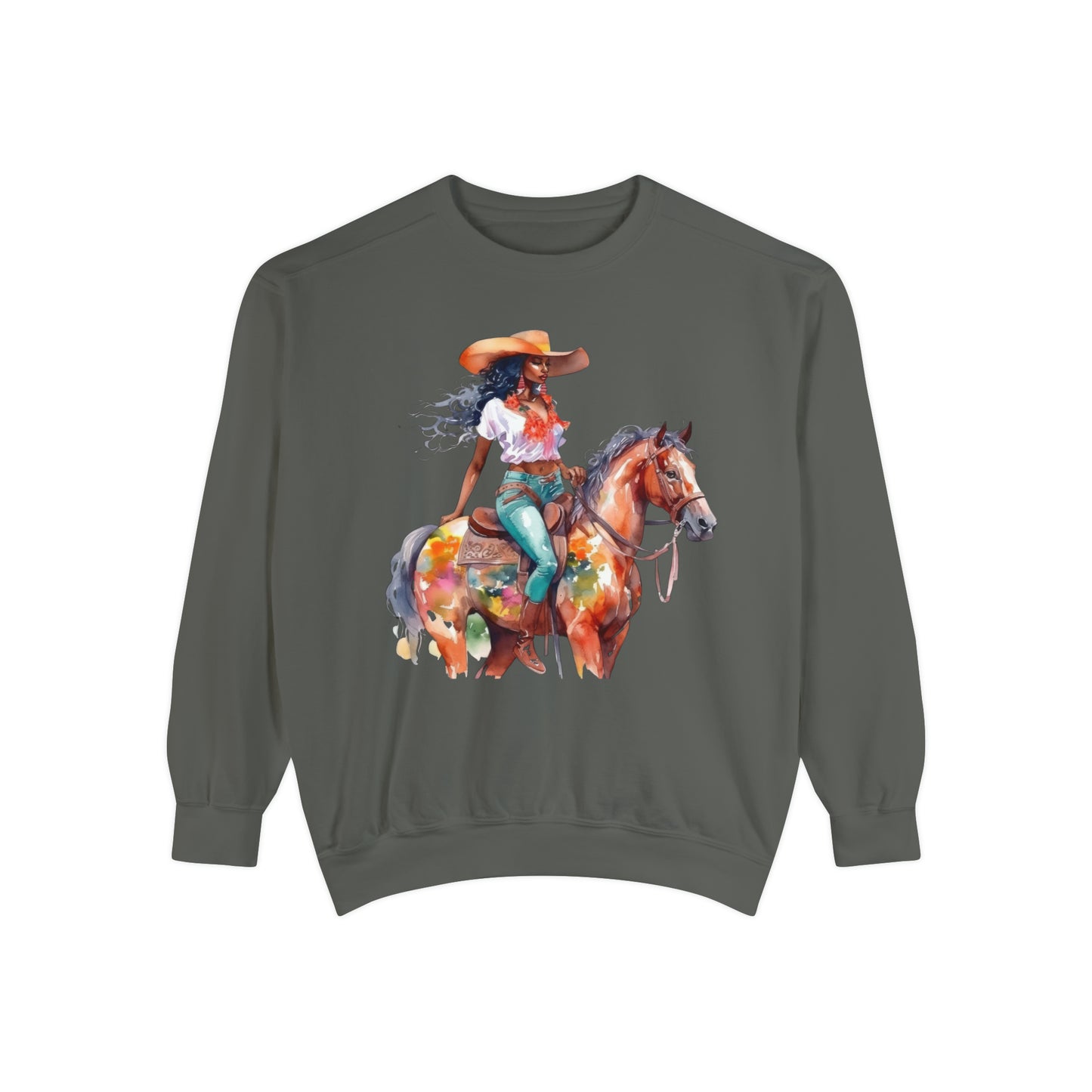 Comfort Colors Unisex Black Cowgirl Sweatshirt