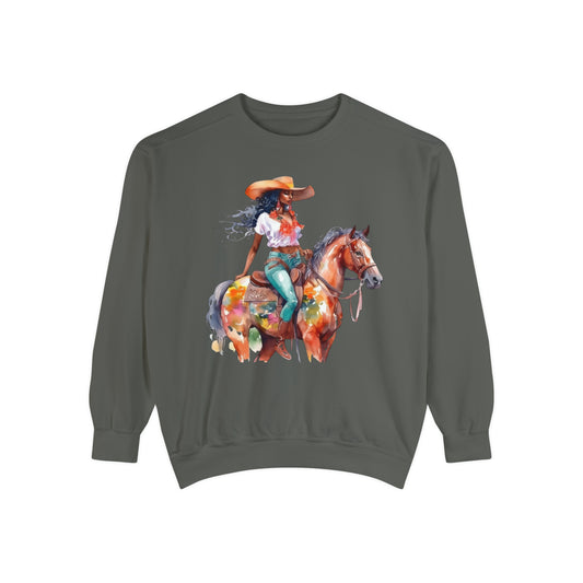 Comfort Colors Unisex Black Cowgirl Sweatshirt