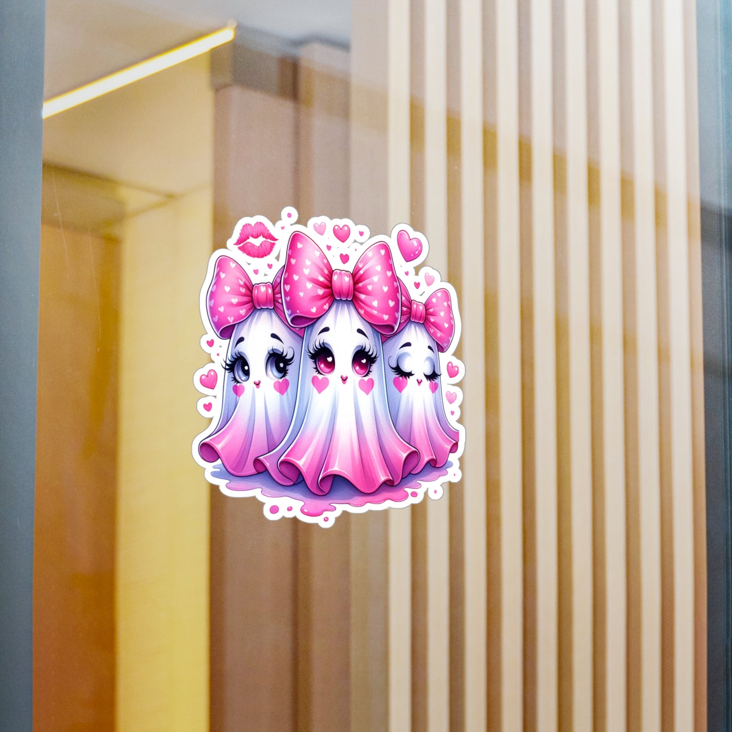 Pink Ghost Kiss-Cut Vinyl Decals