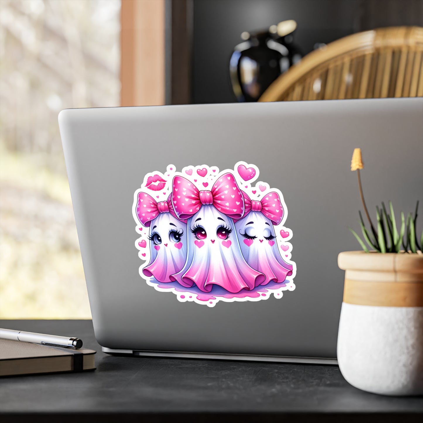 Pink Ghost Kiss-Cut Vinyl Decals