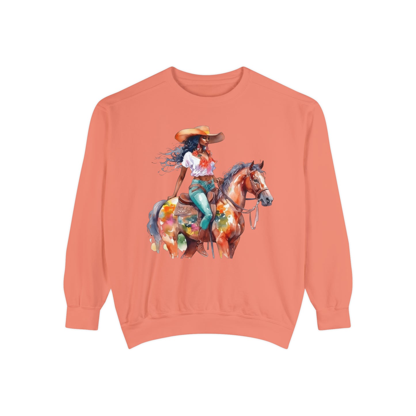 Comfort Colors Unisex Black Cowgirl Sweatshirt