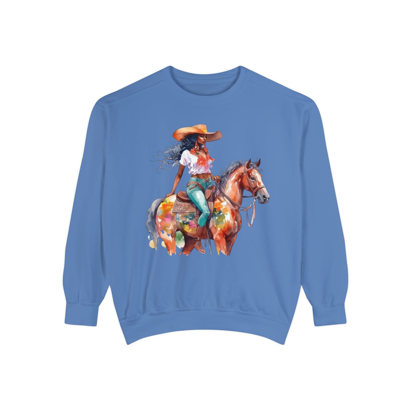 Comfort Colors Unisex Black Cowgirl Sweatshirt