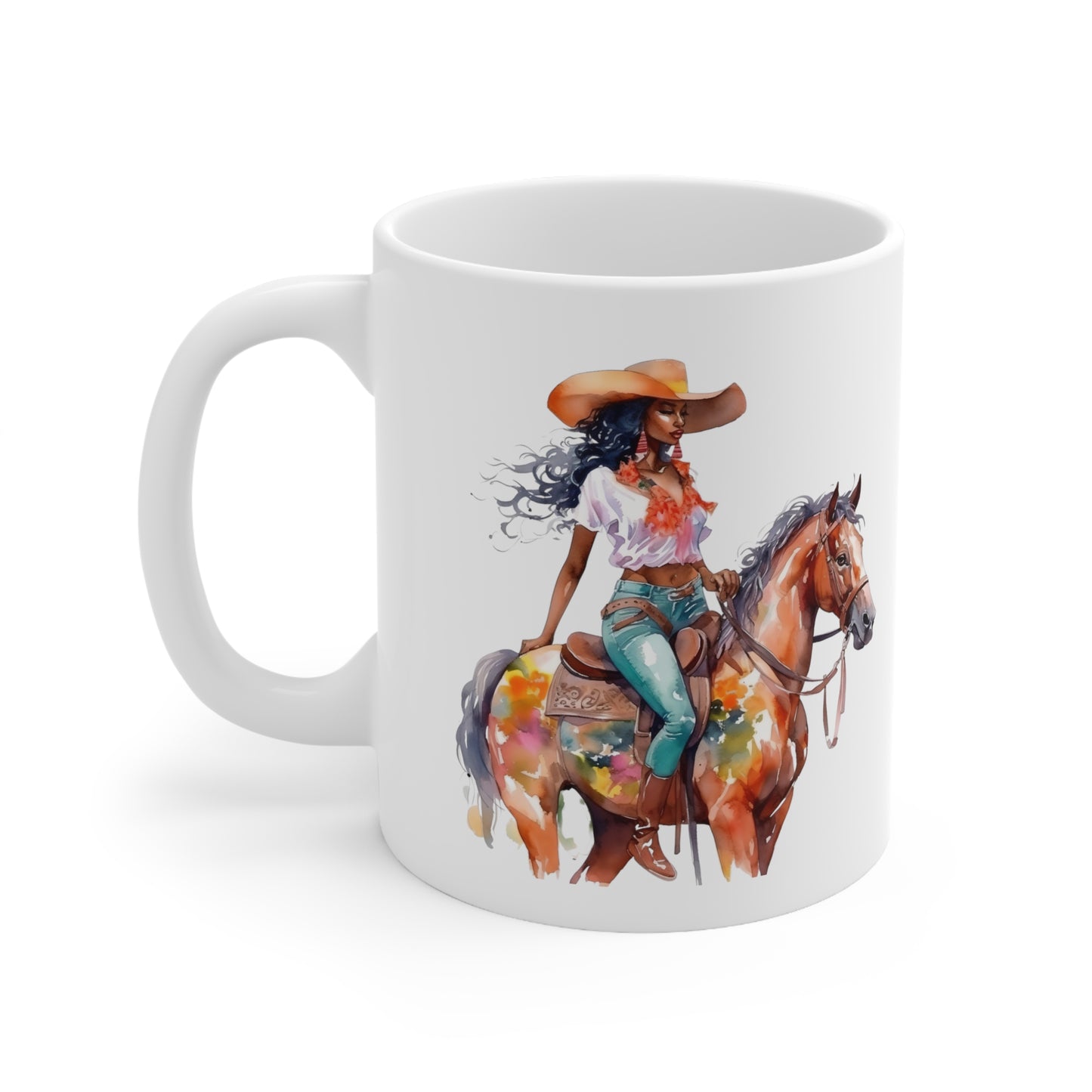 Black Cowgirl Ceramic Mug 11oz