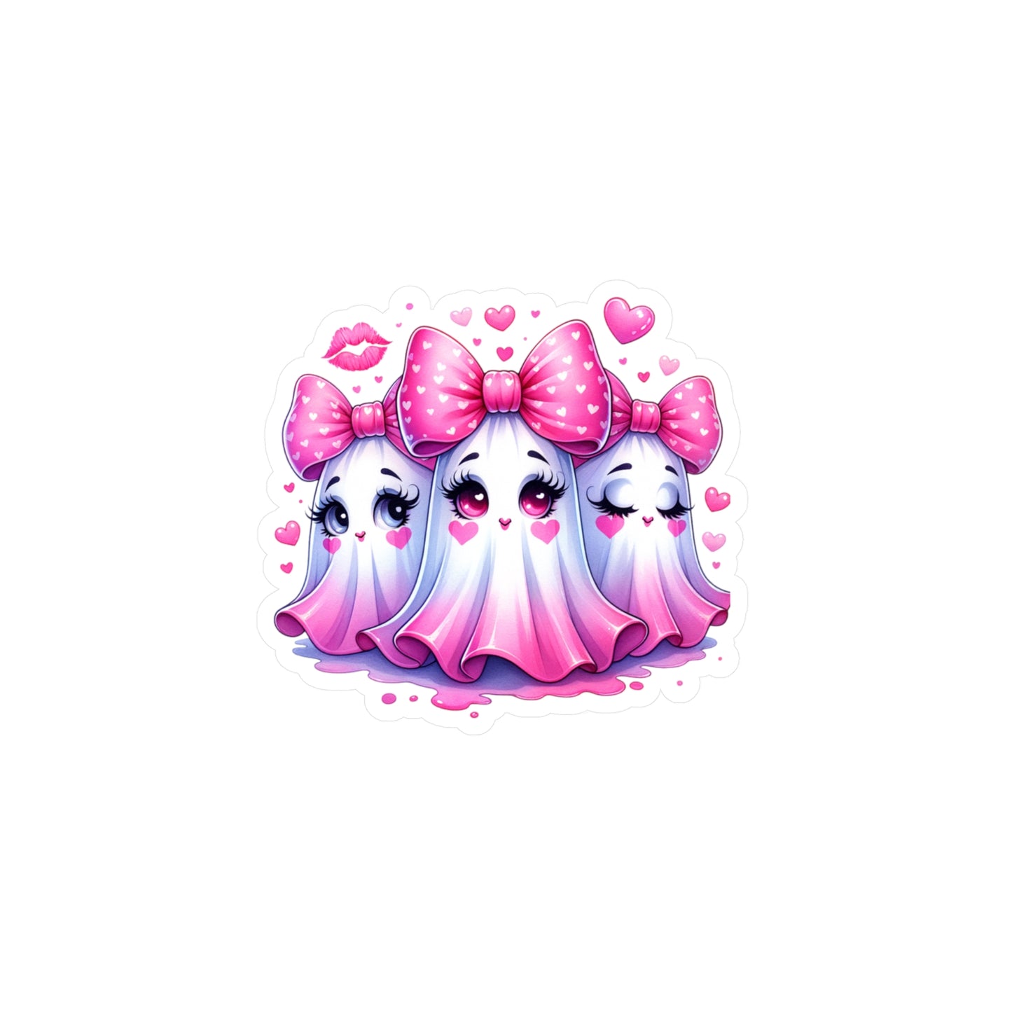Pink Ghost Kiss-Cut Vinyl Decals