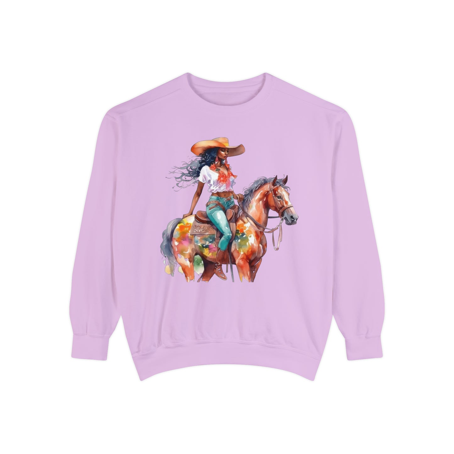 Comfort Colors Unisex Black Cowgirl Sweatshirt