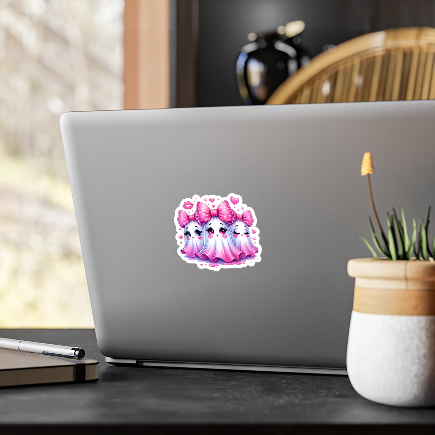 Pink Ghost Kiss-Cut Vinyl Decals