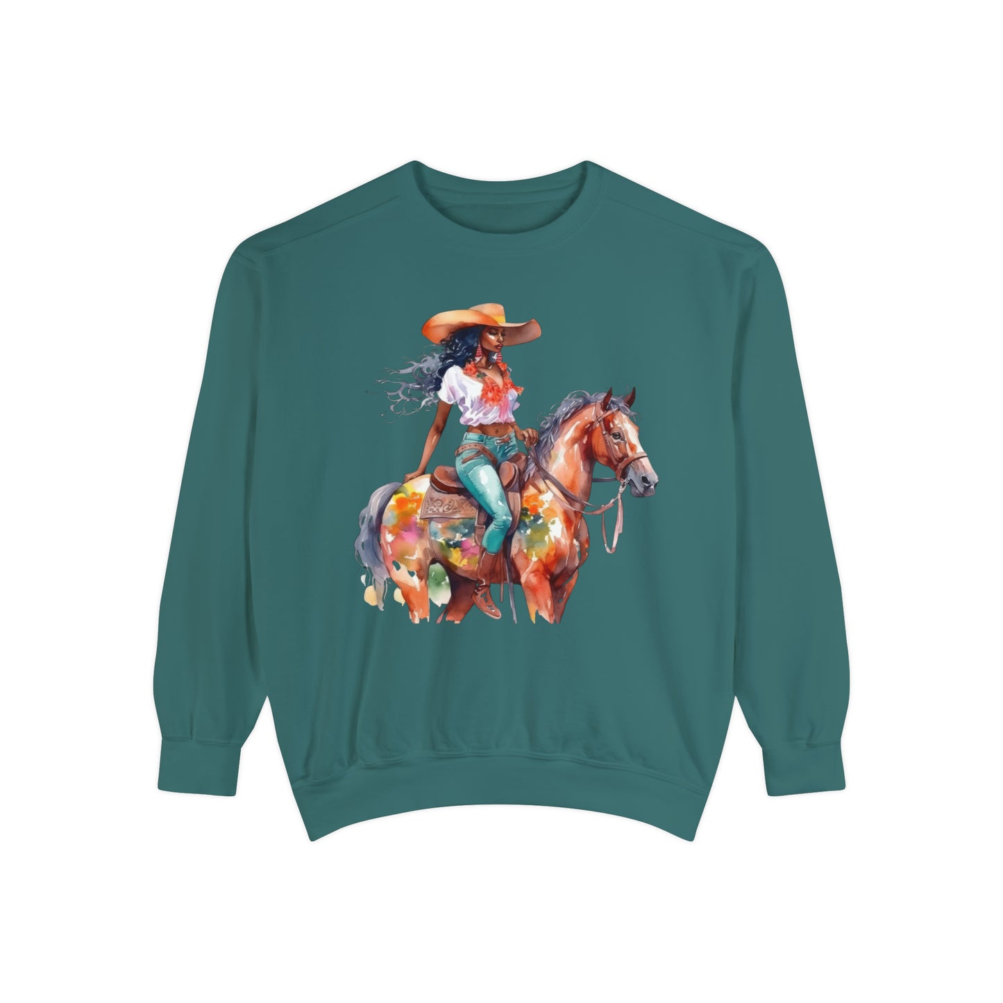 Comfort Colors Unisex Black Cowgirl Sweatshirt