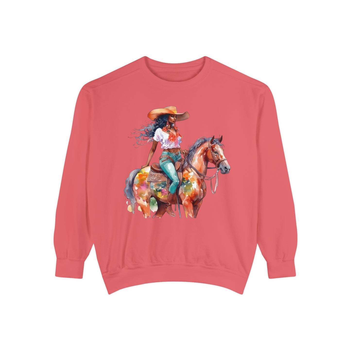 Comfort Colors Unisex Black Cowgirl Sweatshirt