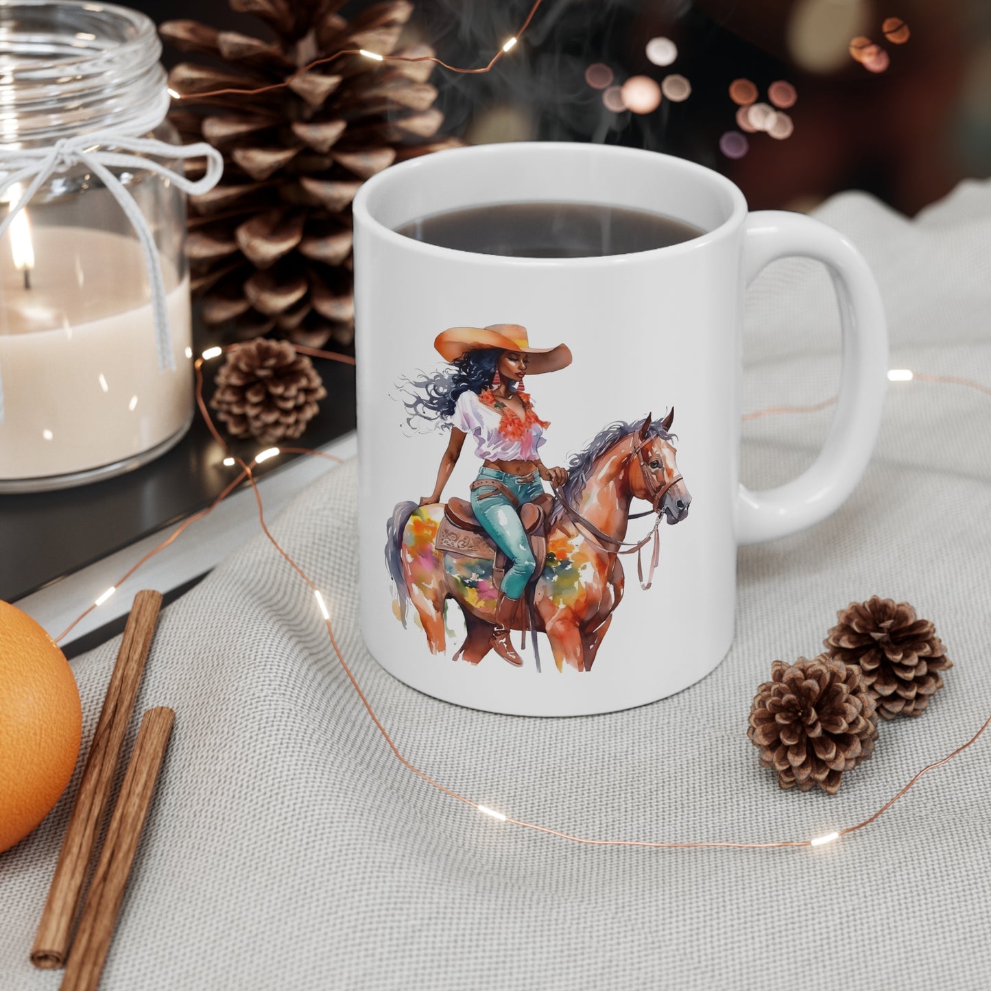 Black Cowgirl Ceramic Mug 11oz