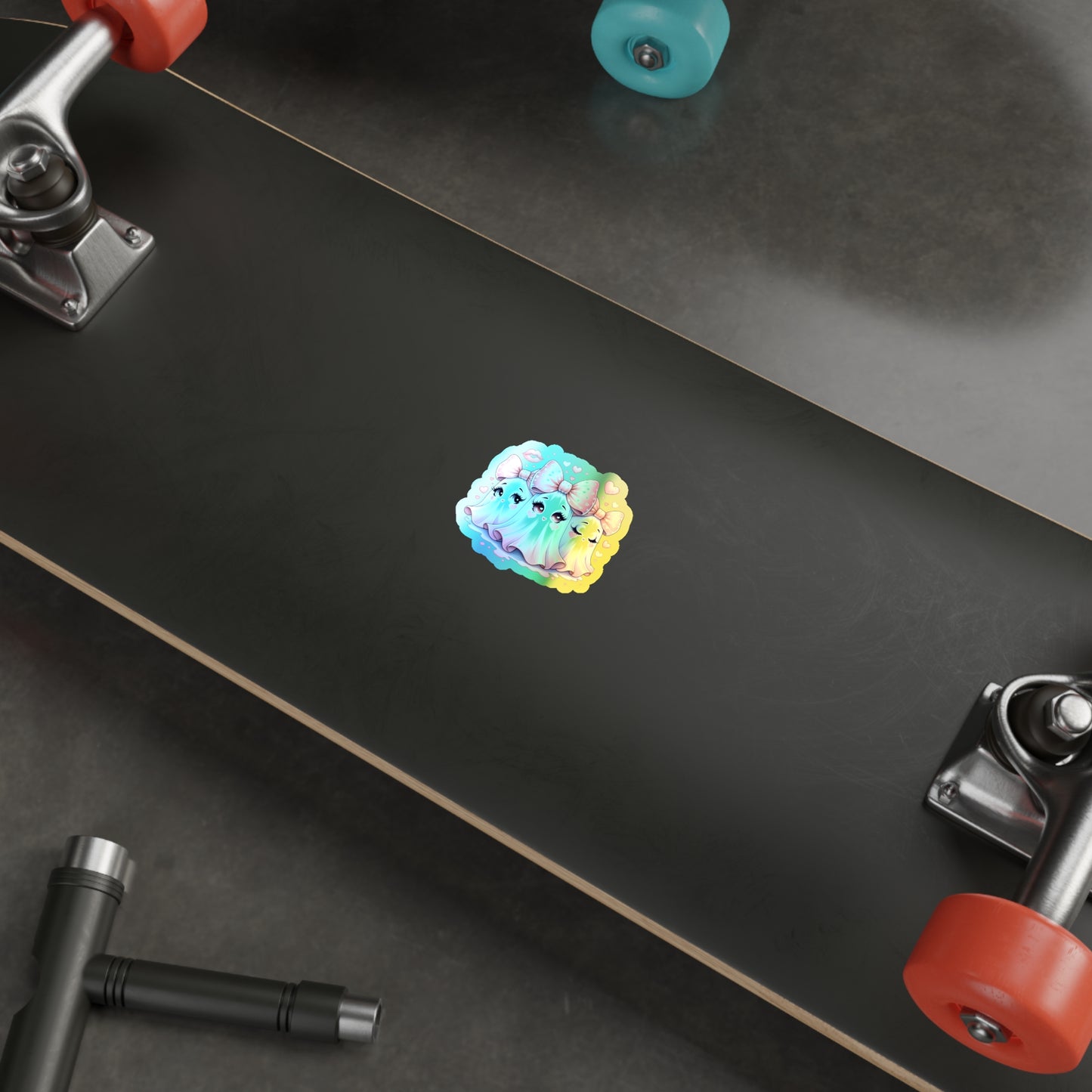 Pink Ghost Holographic Die-cut Stickers