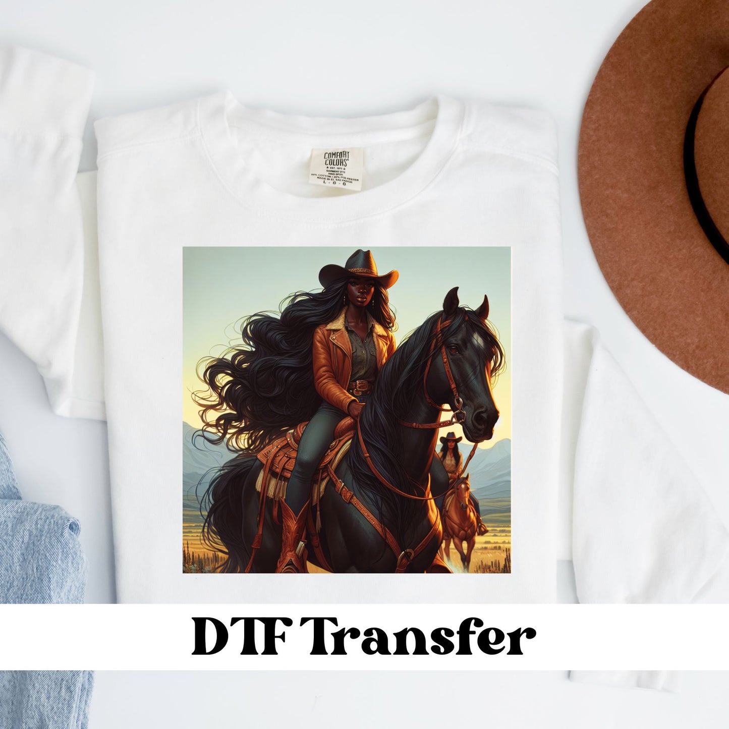 Black Cowgirl DTF Transfer