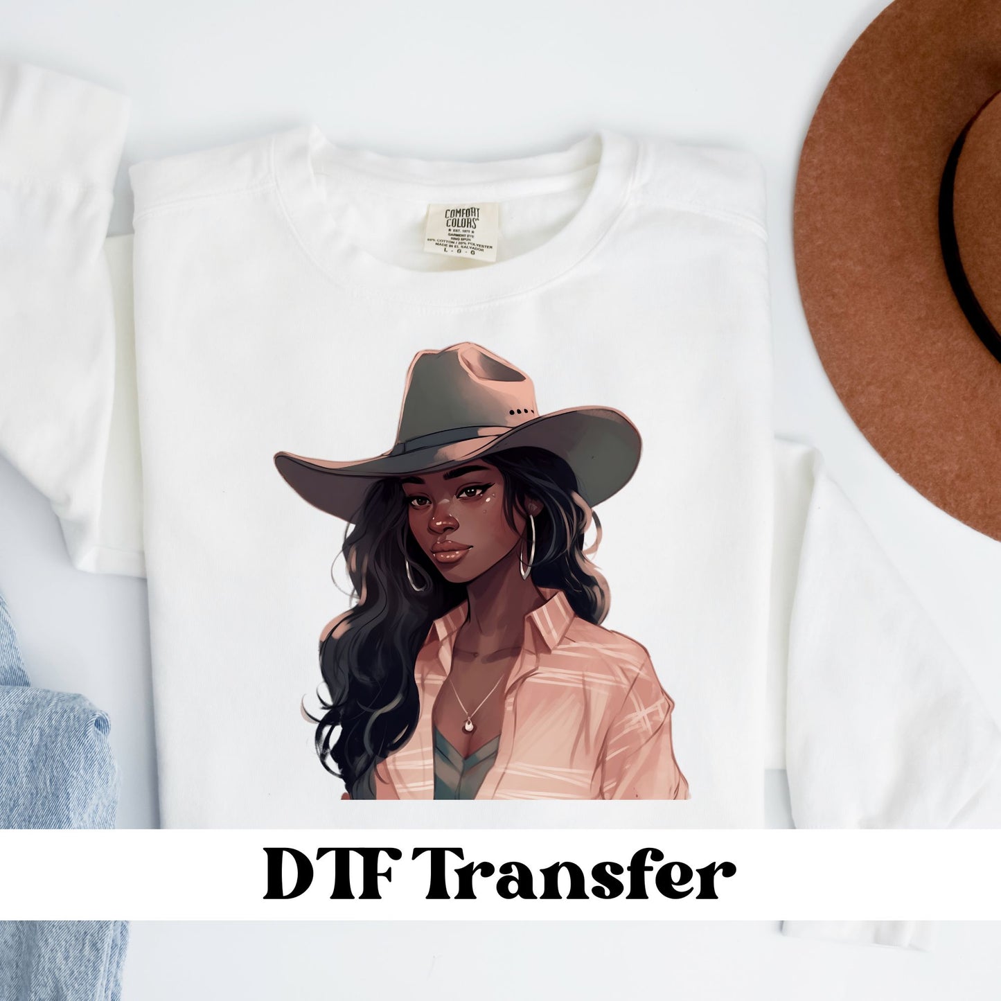 Black Cowgirl DTF Transfer