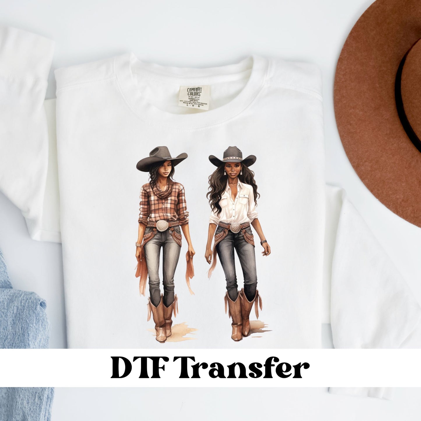 Black Cowgirl DTF Transfer
