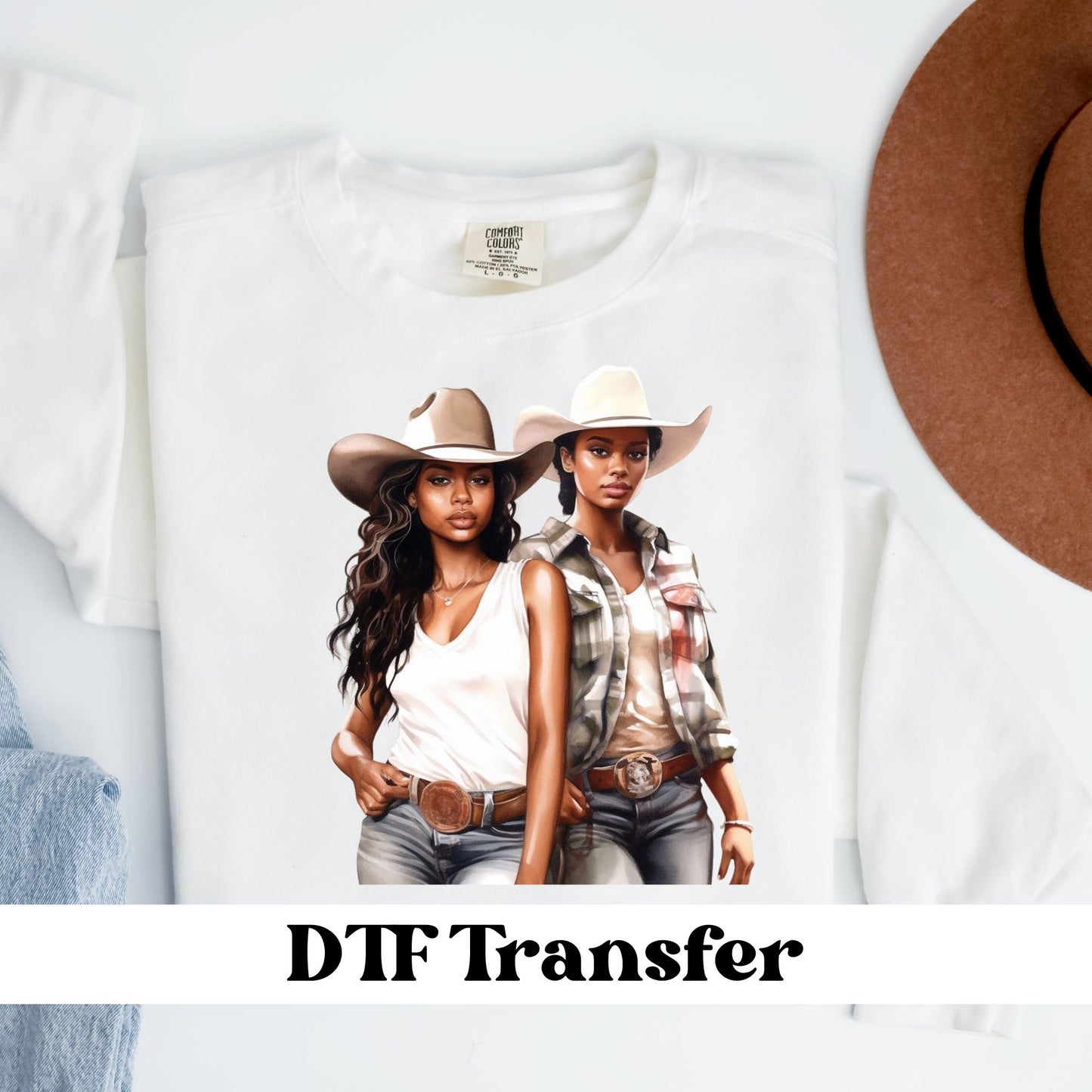 Black Cowgirl DTF Transfer
