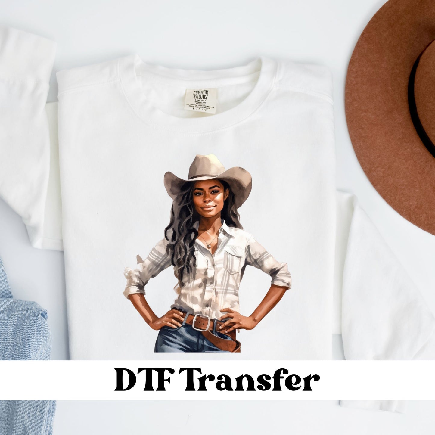Black Cowgirl DTF Transfer