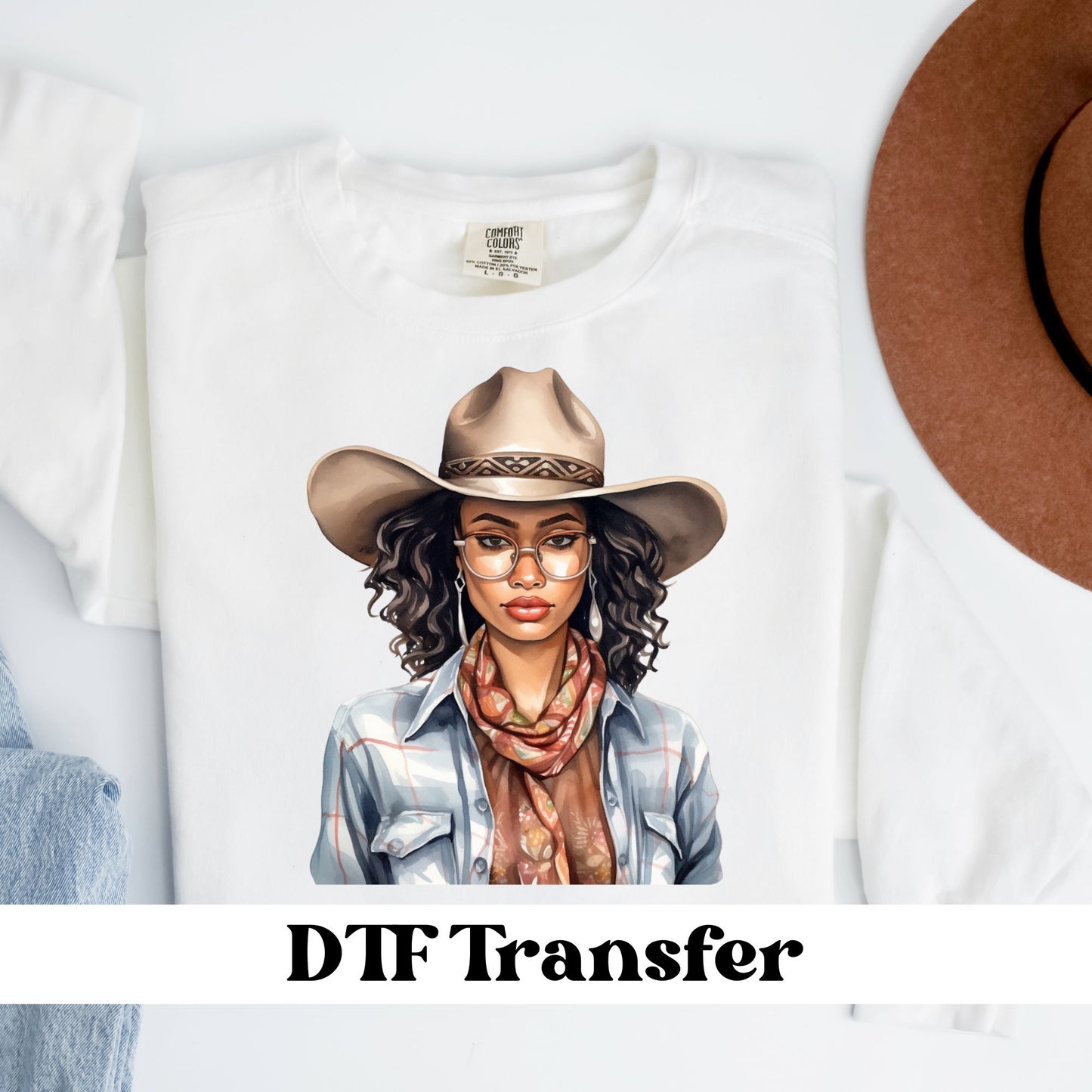 Black Cowgirl DTF Transfer