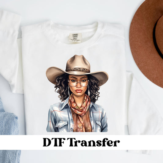 Black Cowgirl DTF Transfer