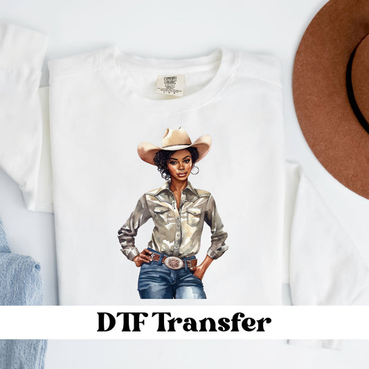 Black Cowgirl DTF Transfer