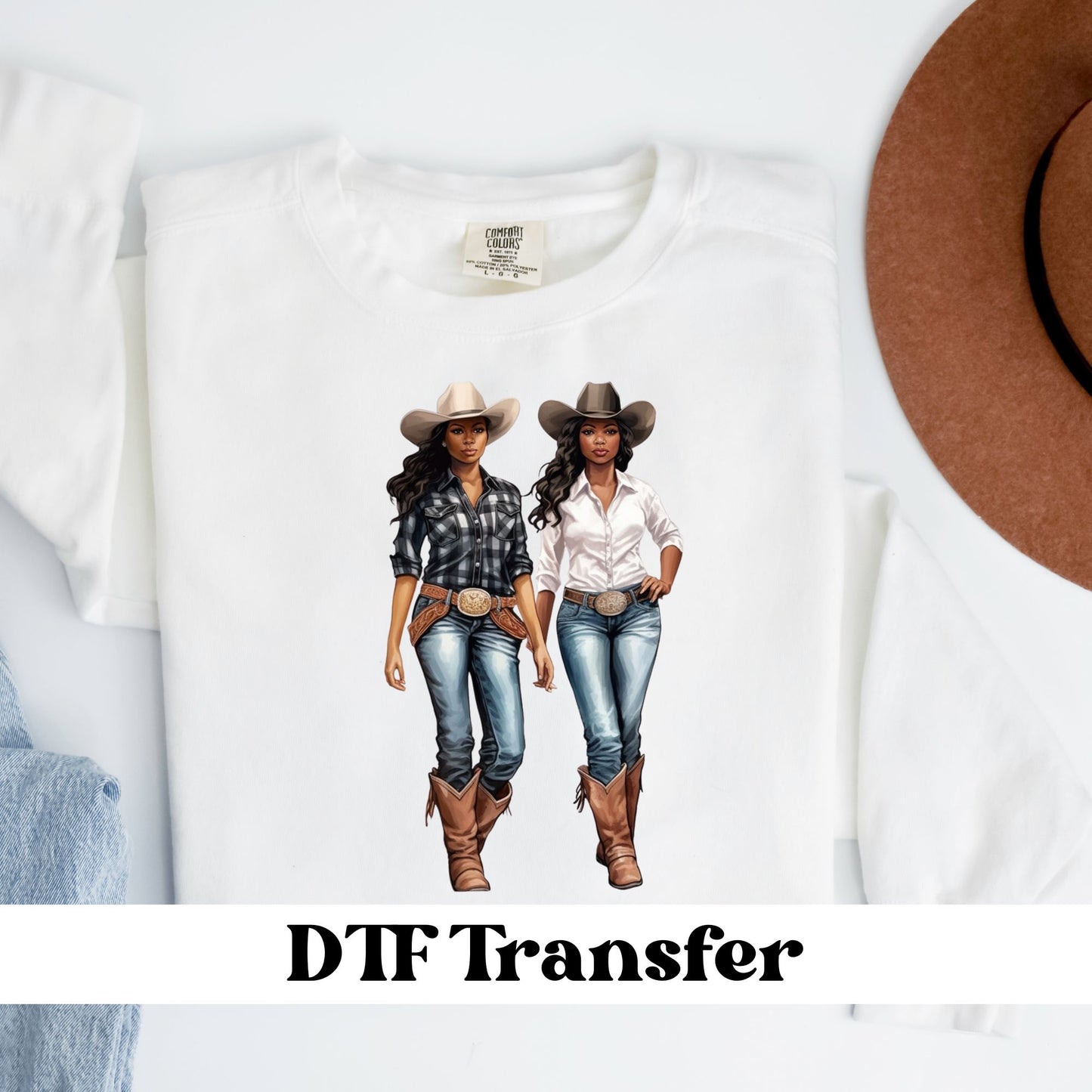 Black Cowgirl DTF Transfer