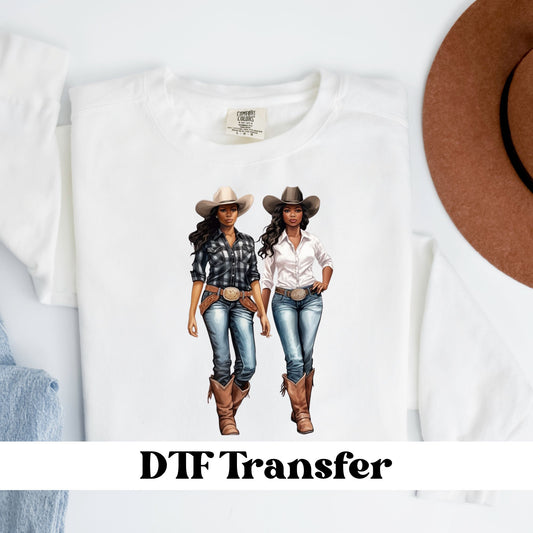 Black Cowgirl DTF Transfer