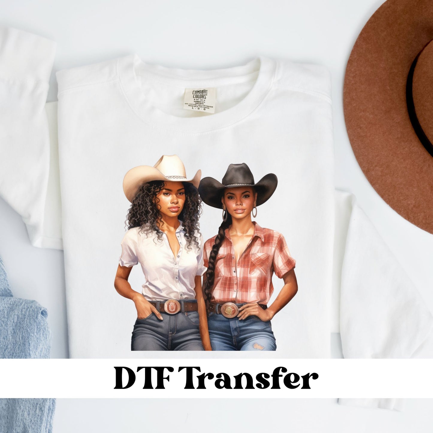 Black Cowgirl DTF Transfer