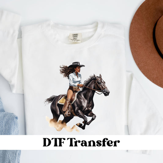 Black Cowgirl DTF Transfer