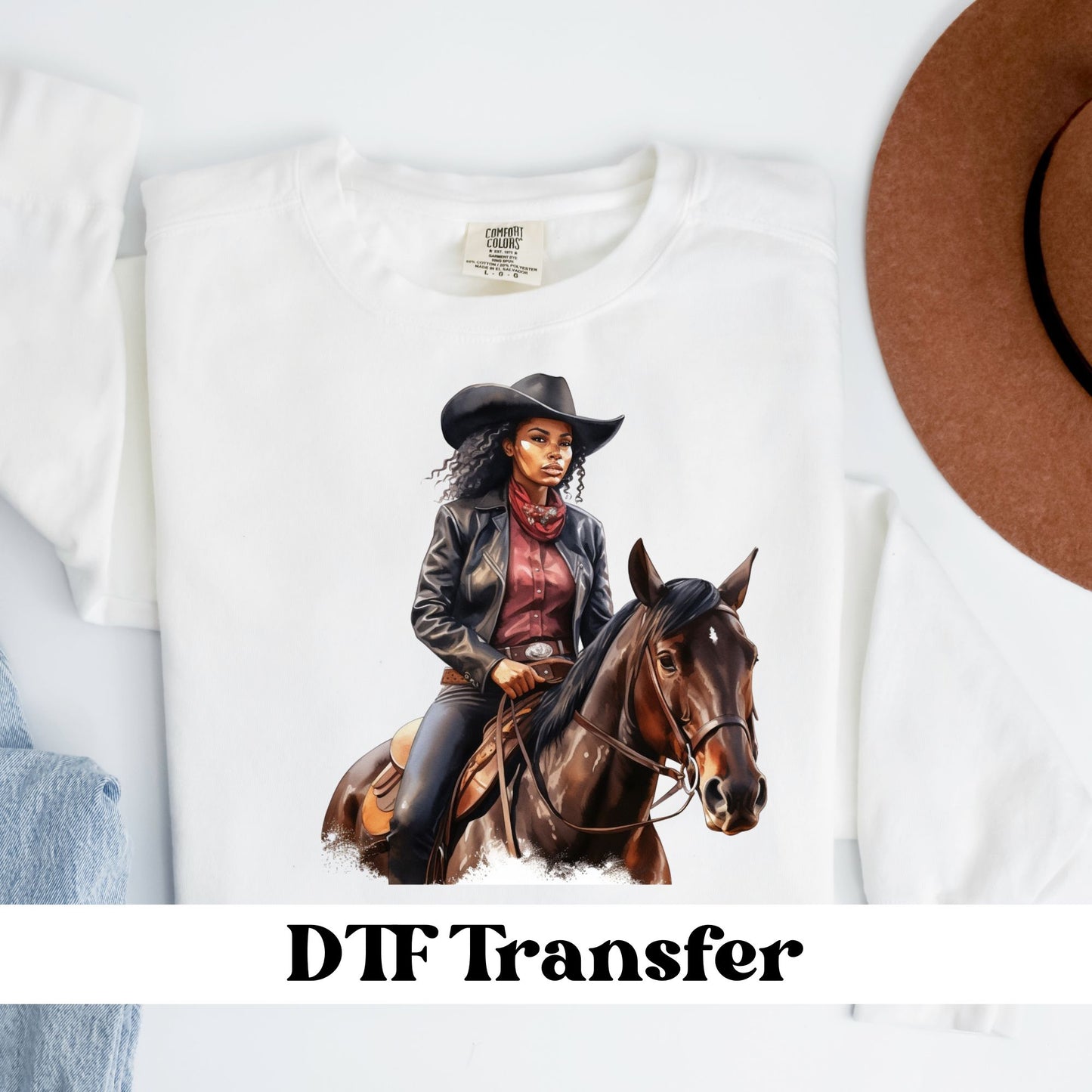Black Cowgirl DTF Transfer