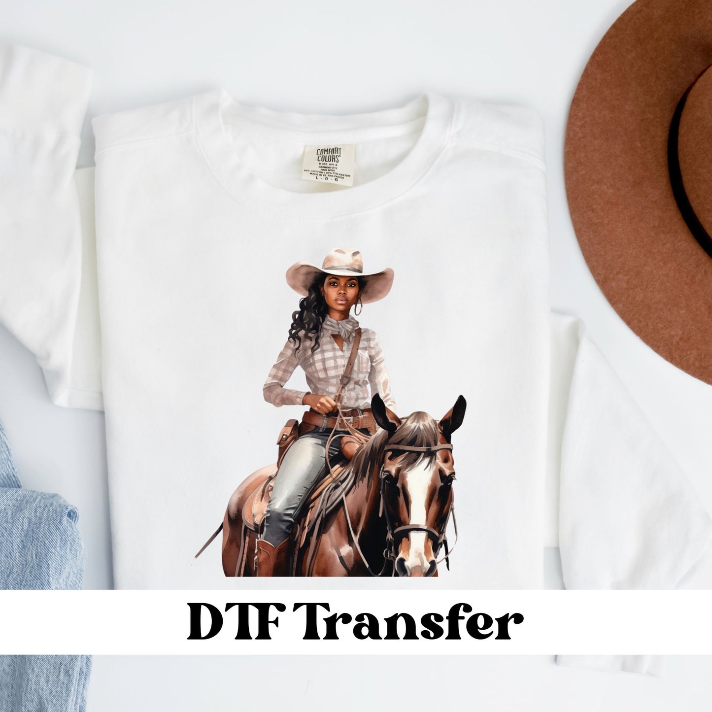Black Cowgirl DTF Transfer
