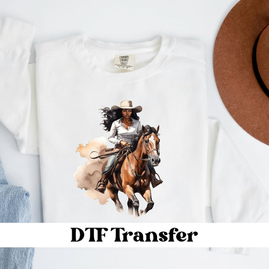 Black Cowgirl DTF Transfer