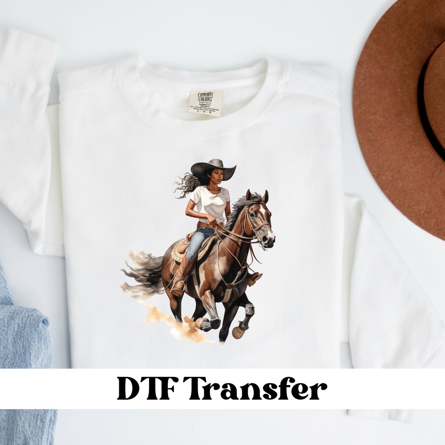 Black Cowgirl DTF Transfer
