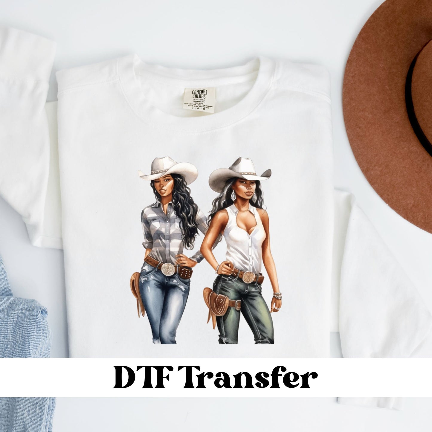 Black Cowgirl DTF Transfer