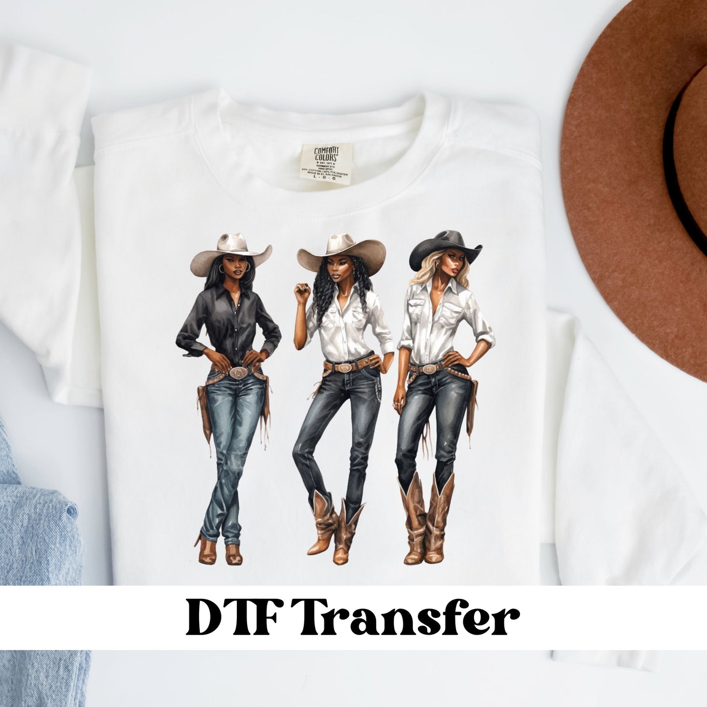 Black Cowgirl DTF Transfer