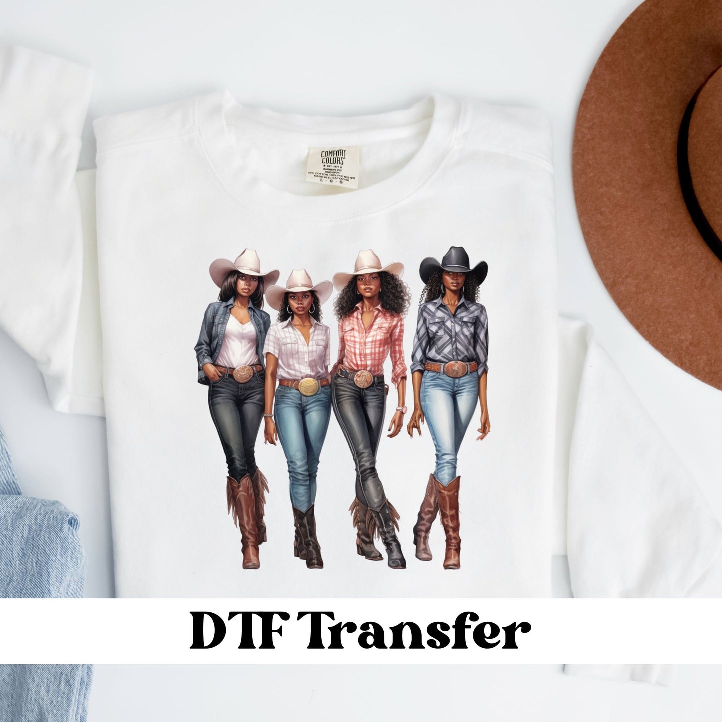 Black Cowgirl DTF Transfer