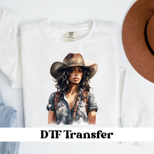 Black Cowgirl DTF Transfer