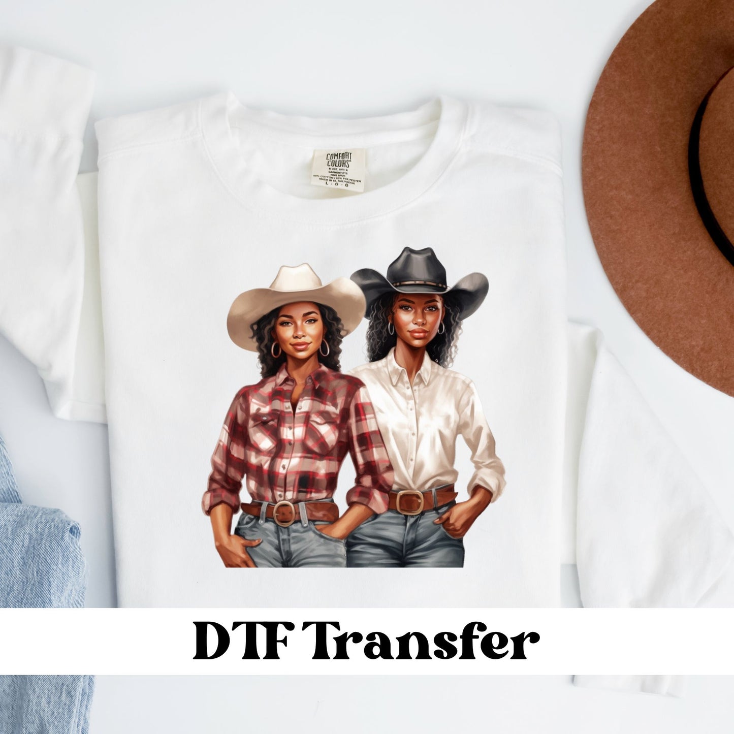 Black Cowgirl DTF Transfer