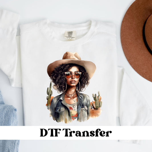 Black Cowgirl DTF Transfer