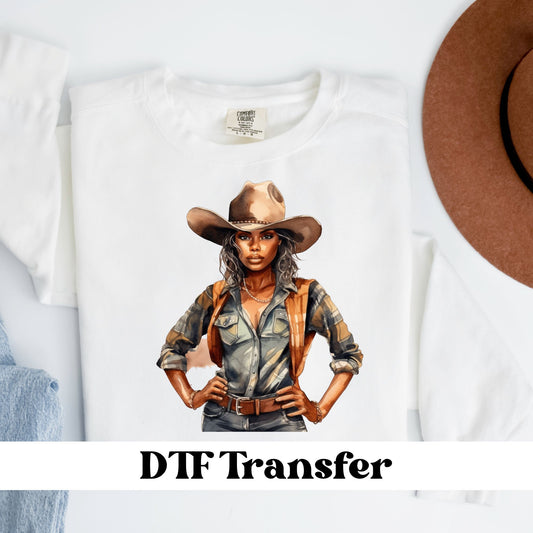 Black Cowgirl DTF Transfer