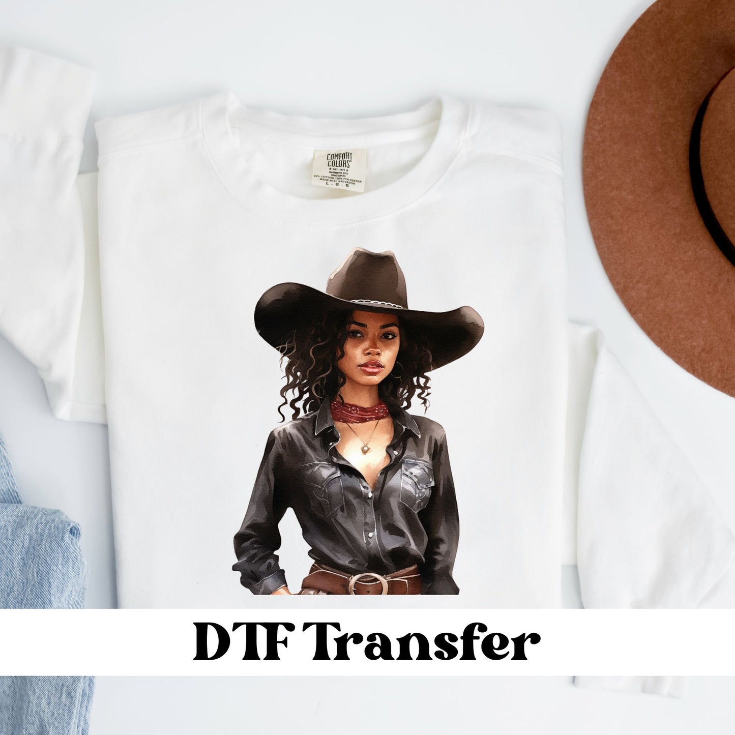 Black Cowgirl DTF Transfer