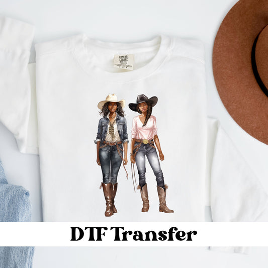 Black Cowgirl DTF Transfer