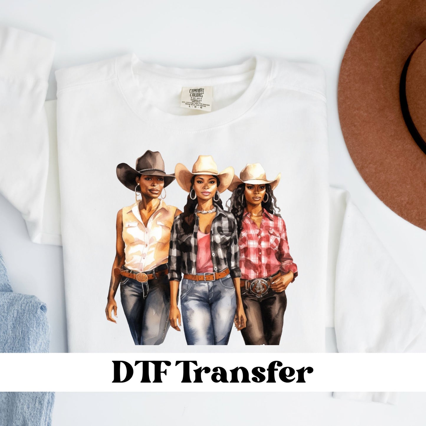 Black Cowgirl DTF Transfer