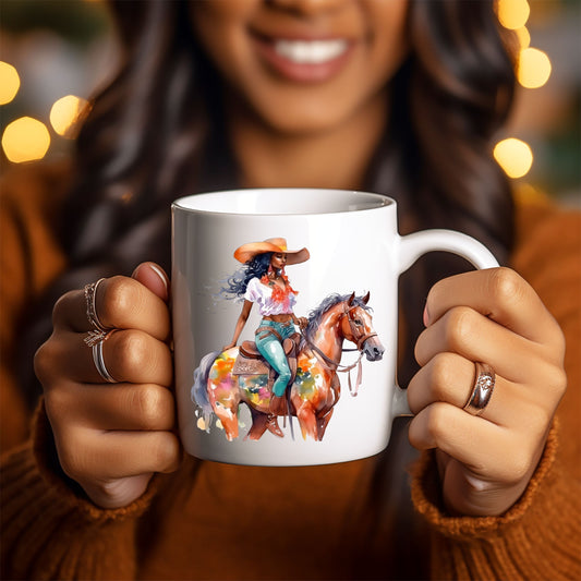 Black Cowgirl Ceramic Mug 11oz