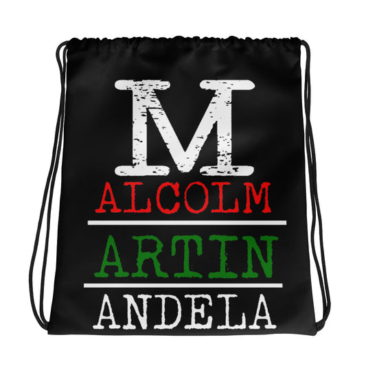 Malcolm Martin Mandela Drawstring Bag